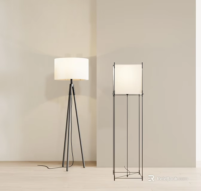 Stylish Floor Lamps For Minimalist Interior Design 3d model