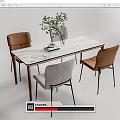 Modern Dining Table and Chair Combination Dining Table and Chair 3d model