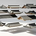Ancient Architecture Various Traditional Roof Styles With Eaves And Tile Designs