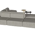 Comfortable Modern Gray Fabric Modular Sectional Sofa With Small Coffee Tables 3d model