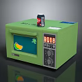 Green Desktop Computer With Screen Display BOB VOL8 And Fruit Graphic On Top Beverage Box 3d model
