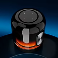 Sleek Modern Headphone Speaker With Black Orange Gradient Round Top Design