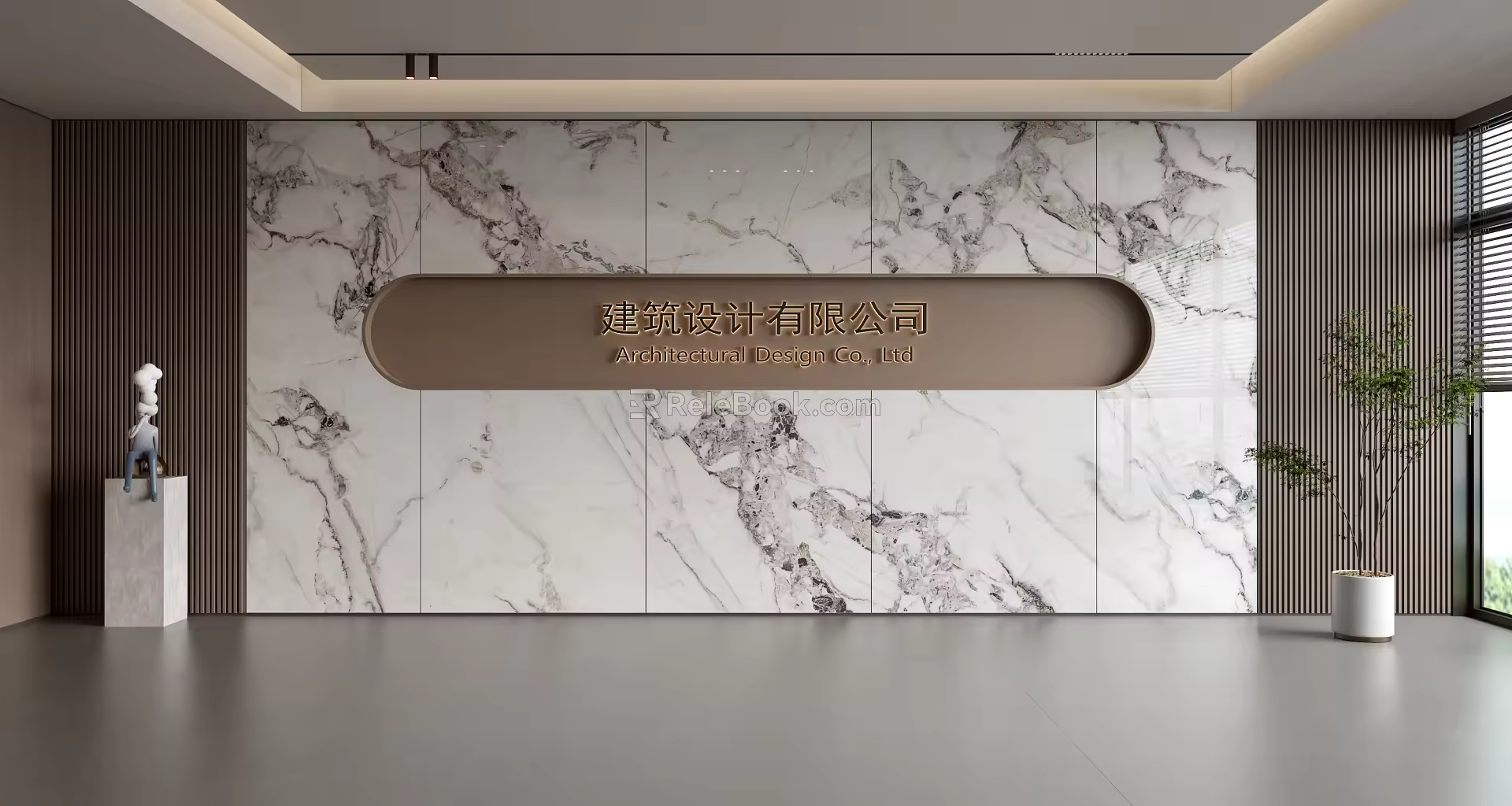 Modern Front Desk Background Wall Simple Background Wall Front Desk Reception Area Background Wall Company Front Desk Background Wall 3d model