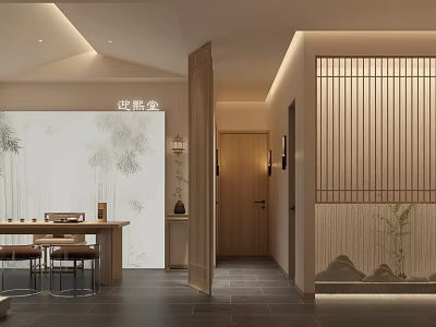 Japanese Style SPA Sauna With Zen Wooden Decor And Serene Atmosphere 3d model