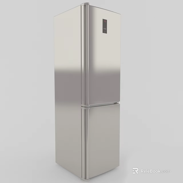 Stainless Steel Double Door Refrigerator Freezer With Modern Sleek Design For Home Kitchen 3d model 