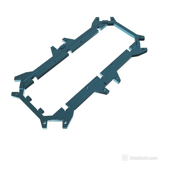 Industrial Metal Frame Structure With Multiple Connection Points And Holes 3d model 