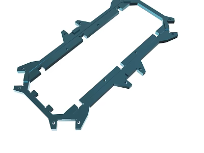 Industrial Metal Frame Structure With Multiple Connection Points And Holes 3d model