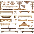 ancient building components bucket arch mortise and tenon structure bucket arch composite building structure carved cross beam wooden beam structure 3d model