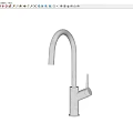 Modern Chrome Plated Faucet Featuring Sleek Curved Design And Polished Surface Finish