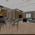 Modern Living Room Interior With Stylish TV Stand And Wooden Storage Cabinets