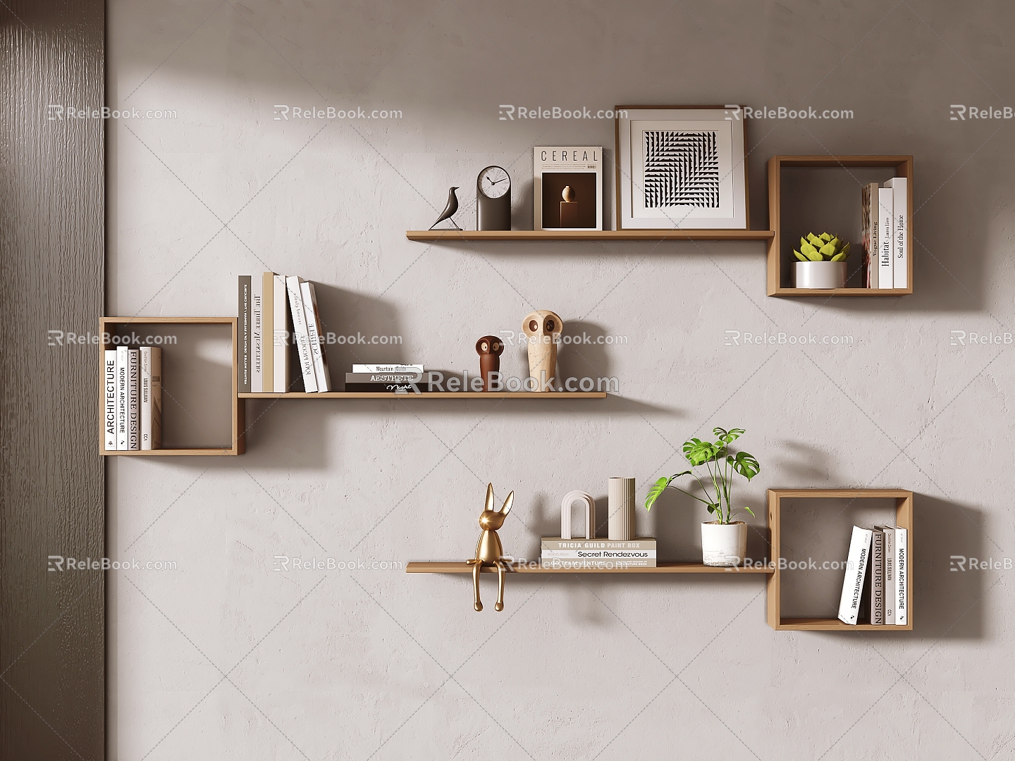 Bookshelf wall shelf 3d model