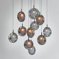 Round Glass Pendant Lights With Gold Metal Accents Warm Illumination Modern Decor Design