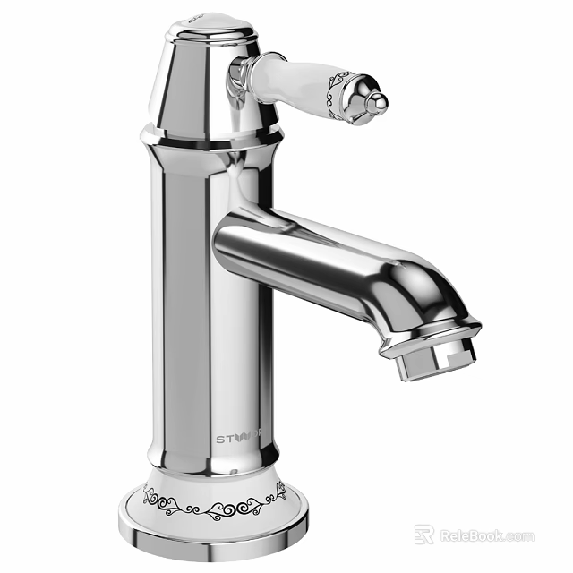 Chrome Single Handle Faucet With Shiny Finish And Modern Design For Home Use 3d model 