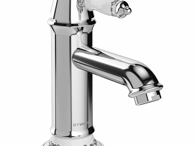 Chrome Single Handle Faucet With Shiny Finish And Modern Design For Home Use 3d model