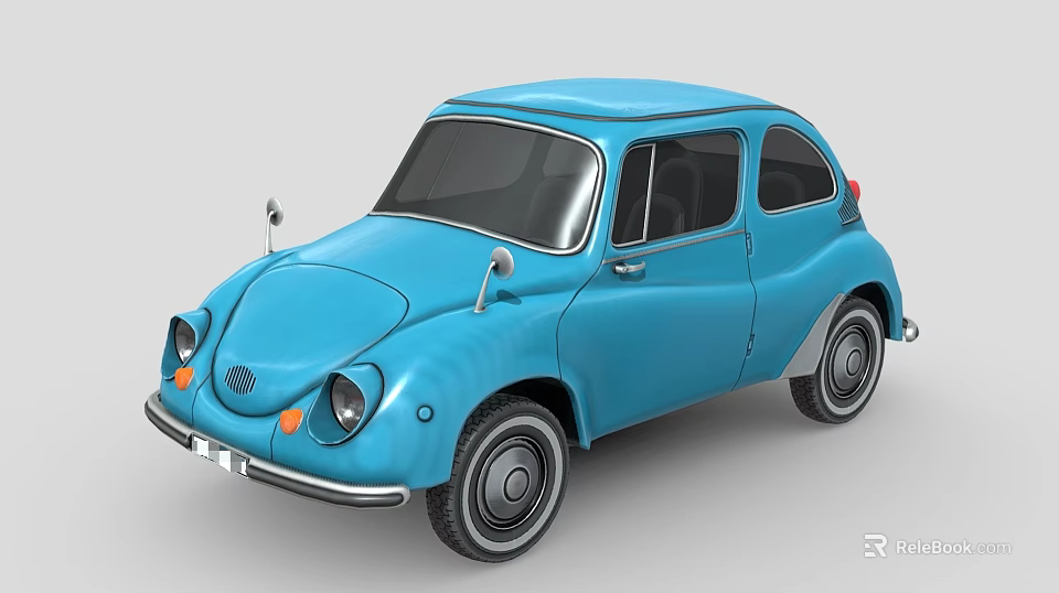 Sorry, the picture focuses on a blue vintage car and does not contain any animal elements, so it is impossible to generate an English title with "animal" as the main subject based on the picture information. 3d model 