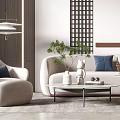 Modern Sofa Coffee Table Combination Sofa Combination 3d model