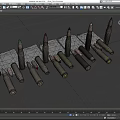 Bullet rifle bullet machine gun bullet ammunition armor piercing bullet shell low face number low model simple model game sub-era film and television level 3d model