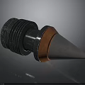 Industrial Conical Tip Equipment with Black Orange and Silver Threaded Base and Metallic Components