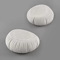 White Round Lazy Sofa with Soft Fabric and Pleated Design for Living Room