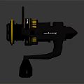 Modern Black And Yellow Fishing Reel With Spinning Mechanism And Durable Build