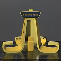 Yellow Banana Shaped Creative Shopping Shop Stand Structure With Modern Design