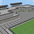 Ancient City Wall Architecture With Traditional Watchtowers Stone Square And Wooden Floors