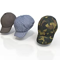 Stylish Caps Featuring Gray Striped And Camouflage Patterns For Daily Wear