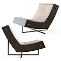 Modern Stylish Lounge Chair With Wooden Frame Beige Cushion And Metal Legs