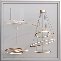 Light luxury chandelier lamp combination 3d model