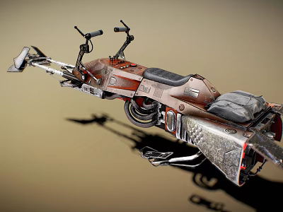 Vintage Industrial Custom Motorcycle With Leather Seat And Metal Frame Design 3d model