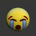 Yellow Crying Emoji Face With Blue Tears And Open Mouth Expression Design