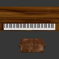 Upright Wooden Piano With Matching Velvet Upholstered Stool And Brown Finish