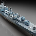 3D Rendered Naval Warship With Gray Hull And Number 8517