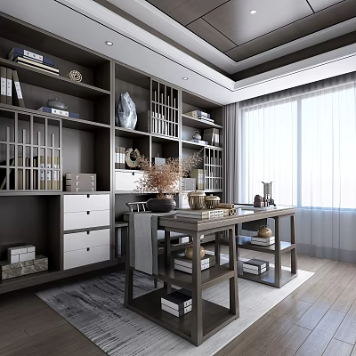 New Chinese Style Study 3d model