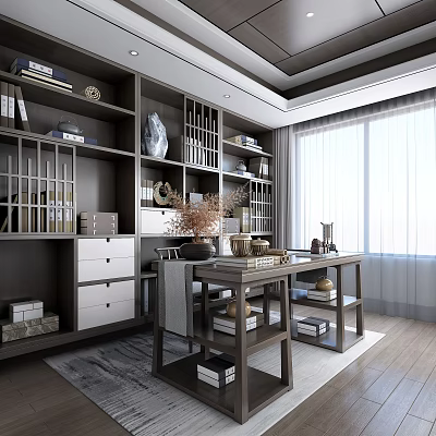 New Chinese Style Study 3d model New Chinese Style Study 3d model