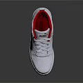 PUMA White Low Top Casual Sports Shoes With Black Stripes And Red Lining