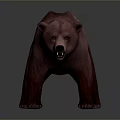 Realistic Pink Bear 3D Model in Standing Pose on Gray Background
