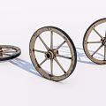 Vintage Bicycle Wheels With Spoked Design And Classic Wooden Rims