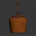 Vintage Copper Teapot With Wooden Handle On Dark Shiny Surface