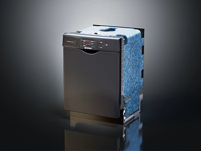 High Performance Modern Kitchen Dishwasher With Black Exterior And Digital Controls 3d model