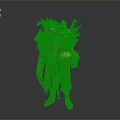 Old Forest Man In Ragged Clothes Carrying Pumpkin Plants And Vegetables