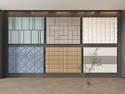 Stylish Wall Panels With Various Designs And Textures For Interior Decoration 3d model