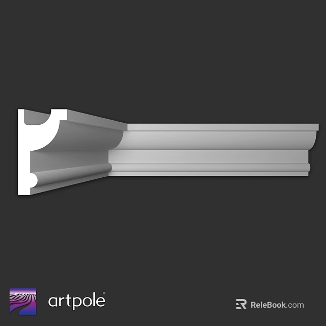 White Decorative Architectural Molding With Curved Design And Detailed Structure 3d model 