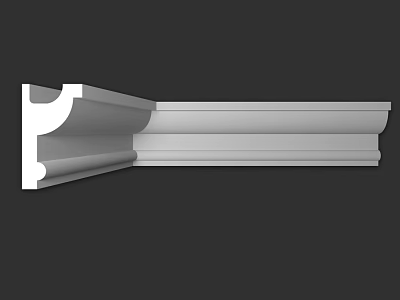 White Decorative Architectural Molding With Curved Design And Detailed Structure 3d model