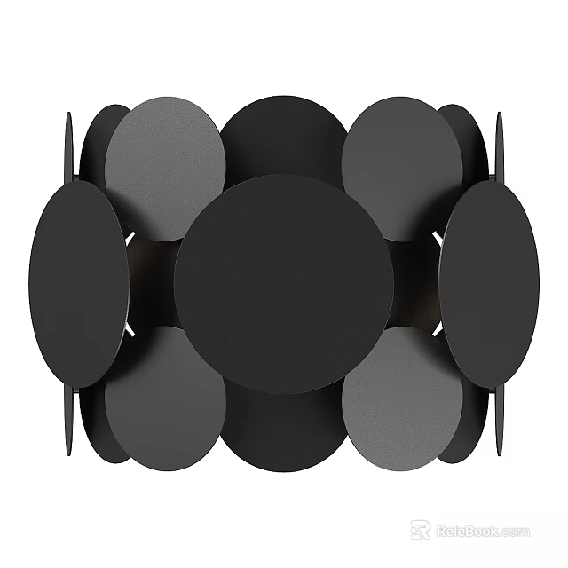 Modern Minimalist Black and Gray Circular Geometric Wall Lamp for Interior Decoration 3d model 