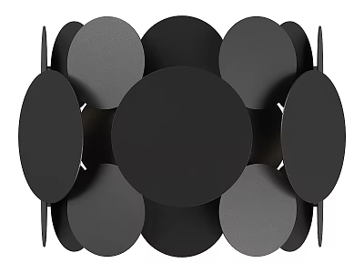 Modern Minimalist Black and Gray Circular Geometric Wall Lamp for Interior Decoration 3d model