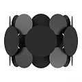 Modern Minimalist Black and Gray Circular Geometric Wall Lamp for Interior Decoration