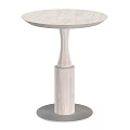 Contemporary Round Accent Tables With Wooden Pedestal Base And Black White Table Surfaces