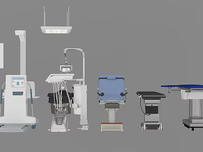 Professional Medical Equipment Including Dental Chairs Surgical Lights And Examination Tables 3d model