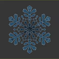 Blue Snowflake Glass Decorative Ornament With Exquisite Design For Home Festive Decor